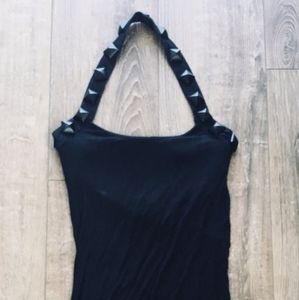 Lipservice Metal Milita Spiked Maxi Dress